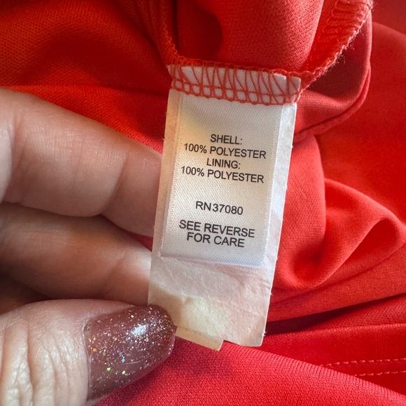 Chic Asymmetrical Red and Blue Polka Dot Dress - Picture 4 of 5